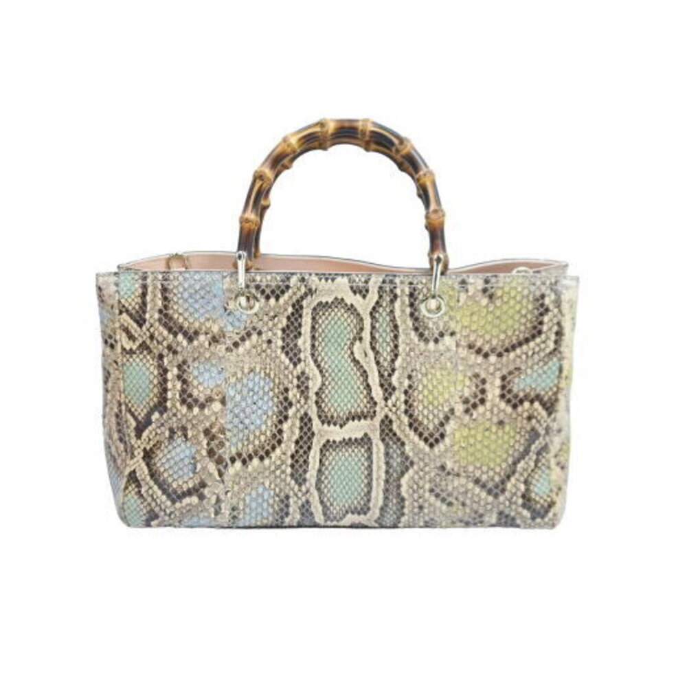 Gucci Bamboo Tote Bag Python Leather - image 2